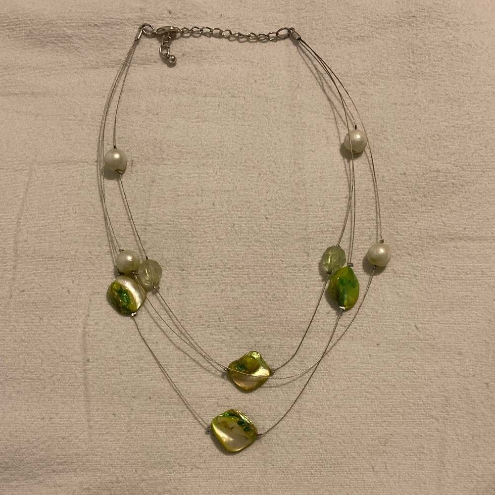 Elegant Green and Silver Necklace